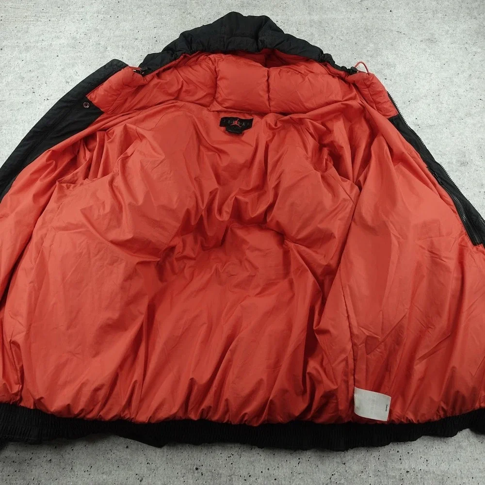 Jordan Essential Mens Puffer Jacket Black Red Hooded DQ7348-010 Large